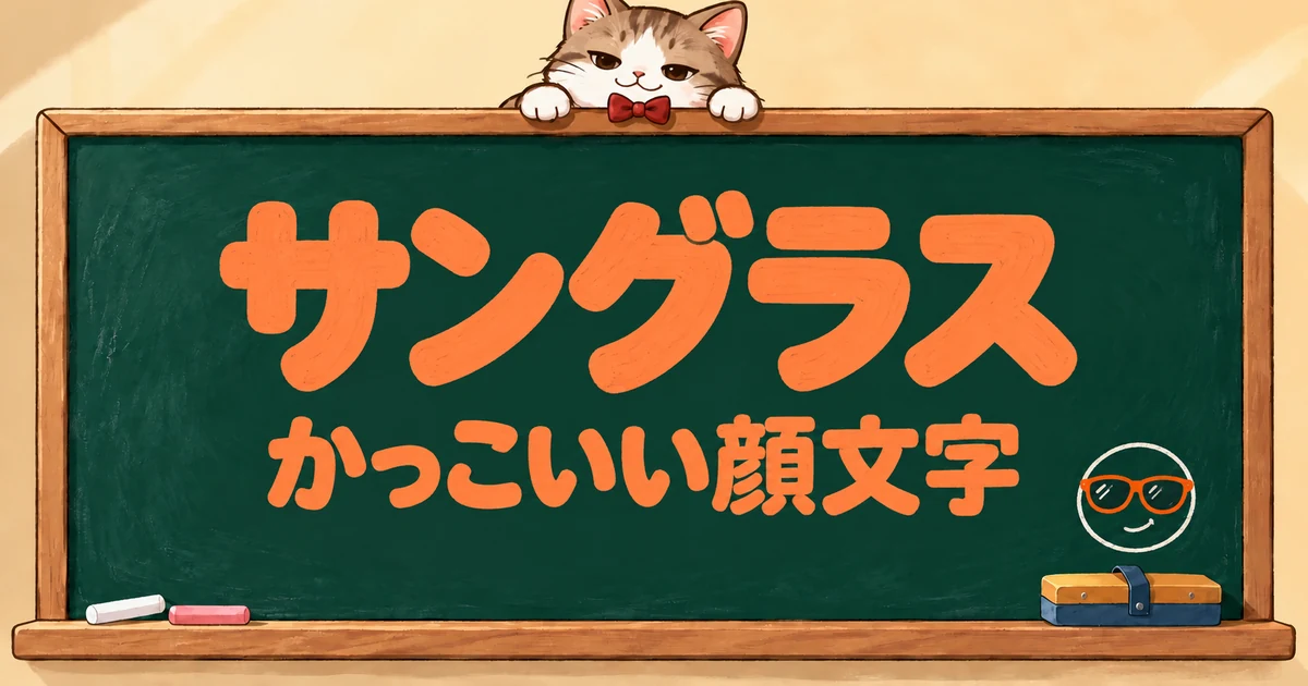 サングラスの顔文字35選｜かっこいい・ノリノリ・迫力【コピペボタン付】